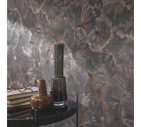 Erismann Luxurious Leaf Wallpaper Metallic Exotic Textured Vinyl Grey 10373-47
