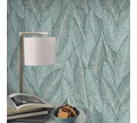 Erismann Martinique Tropical Rainforest Palm Leaf Wallpaper Green Grey 10391-35