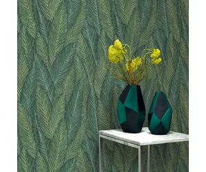 Erismann Martinique Tropical Rainforest Palm Leaves Wallpaper Green 10391-07