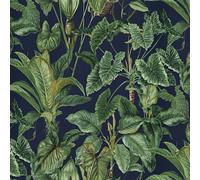 Erismann Paradisio Tropical Leaves Textured Wallpaper in Navy Erismann Navy