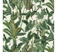 Erismann Paradisio Tropical Leaves Textured Wallpaper in White Erismann White