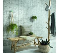 Erismann Paradisio Wood Block Pattern Wallpaper Faux Effect Bark Glitter 6304-43
