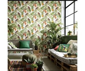 Erismann Parrot Birds Tropical Exotic Paradisio Toucan Wallpaper 6302-07
