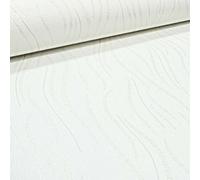 Erismann Plain White Subtle Silver Glitter Wave Textured Wallpaper Paste The Wall Vinyl