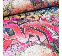 PS International Graffiti on Bricks Multicoloured Wallpaper 05530 10