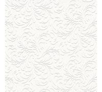 Erismann Scroll -Textured Paintable Blown Vinyl In White