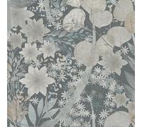 Erismann Secret Grove Vinyl Textured Leaf Wallpaper Blue/Grey/Beige 10506-44 - Feature Wall Paper for Living Room Bedroom Lounge Kitchen Hallway