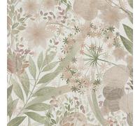 Botanical Non Woven Pink White Off white Paste The Wall Wallpaper