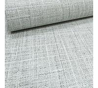 Plain Grey Charcoal Mix Linen Effect Glitter Textured Paste the Wall Wallpaper