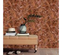 Elle Decoration Serenade Brown Embossed Vinyl Wallpaper by Erismann