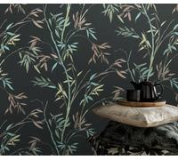 Erismann Stunning Bamboo Leaf In Black With Metallic Highlights