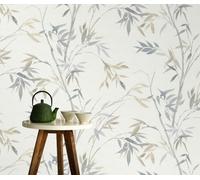 Erismann Stunning Bamboo Leaf In Neutral With Metallic Highlights