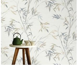 Erismann Stunning Bamboo Leaf In Neutral With Metallic Highlights