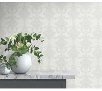 Erismann Timeless Damask Textured Grey Vinyl Wallpaper