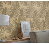 Erismann Trace Feather Wallpaper In Gold