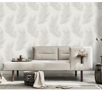 Erismann Trace Feather Wallpaper In Grey