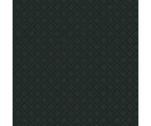 Erismann Versailles Quilted Faux Black Leather Diamond Check Metallic Wallpaper
