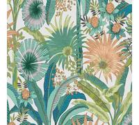 Erismann Wallpaper, Martinique Collection, 10390-18, Non-Woven Wallpaper, Patterns/Designs, 0.53 x 10.05 m, Turquoise, Living Room, Hallway, Office, Kitchen, Living Room