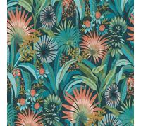 Erismann Wallpaper, Martinique Collection, 10390-19, Non-Woven Wallpaper, Patterns/Designs, 0.53 x 10.05 m, Turquoise, Living Room, Hallway, Office, Kitchen, Living Room