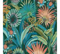 Erismann Wallpaper, Martinique Collection, 10390-19, Non-Woven Wallpaper, Patterns/Designs, 0.53 x 10.05 m, Turquoise, Living Room, Hallway, Office, Kitchen, Living Room
