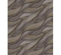 Erismann Waves Nature Leaves Motif Metallic Textured Brown Wallpaper 10257-10