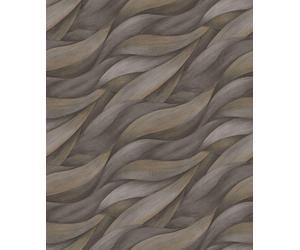 Erismann Waves Nature Leaves Motif Metallic Textured Brown Wallpaper 10257-10