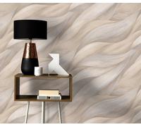 Erismann Waves Wallpaper Stormy Embossed Beige