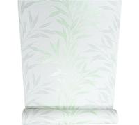 Erismann White Silver Lime Green Leaf Floral Glitter Textured Vinyl Wallpaper