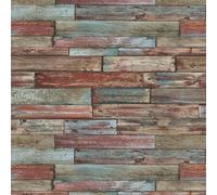 Erismann Wood Effect Wallpaper Red Blue Brown Wooden Weathered Planks Boards Panels