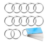 Erismithh 70Pcs Binder Rings, 25mm/1 inch Card Ring, Loose Leaf Binder Rings, Small Book Ring, Metal Book for Cards, Cue Cards, Papers, School, Office, Home Silver