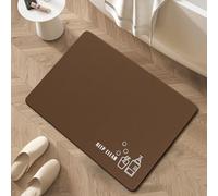 Erismithh Bathroom Mat 60 * 40cm Bath Mat Quick Dry Floor Mats Non Slip Absorbent Magic Mat Kitchen Washable Bathroom Carpet Toilet Anti Mould Brown