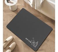 Erismithh Bathroom Mat 60 * 40cm Bath Mat Quick Dry Floor Mats Non Slip Absorbent Magic Mat Kitchen Washable Bathroom Carpet Toilet Anti Mould Dark Grey