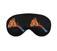 Eritrea Brick Map Flag Sleep Mask Soft Blindfold Portable Eye Mask with Adjustable Strap for Men Women