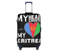 Eritrea Eritrean Heart Flag Universal Stretch Suitcase Cover Carry On Luggage Sleeve Anti Scratch Travel Baggage Protector for Unisex Women Travel Large