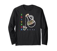 Eritrea Flag on Coffee Jebena Eritrean Clothing and Gift Long Sleeve T-Shirt