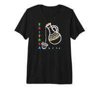 Eritrea Flag on Coffee Jebena Eritrean Clothing and Gift Premium T-Shirt