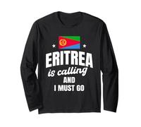 Eritrea is Calling Travel Eritrean Flag Design Long Sleeve T-Shirt