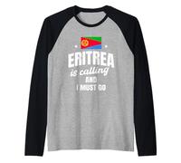 Eritrea is Calling Travel Eritrean Flag Design Raglan Baseball Tee