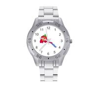 Eritrea Map with Flag Inside and Ribbon Business Watches for Men Stainless Steel Strap Watch Casual Wrists Accessories Boyfriend Father Gift