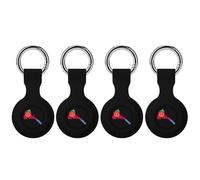 Eritrea Map with Flag Inside And Ribbon Compatible with AirTag Holder Anti-Scratch GPS Cases with Keychain Portable Accessory 4PCS