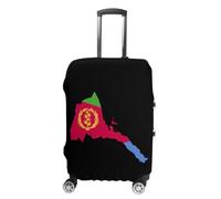 Eritrea Map with Flag Inside and Ribbon Personalized Luggage Case Cover Funny Travel Accessories Washable Suitcase Protector Fit 19-32 Inch XL