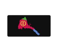 Eritrea Map with Flag Inside And Ribbon Rectangular Non-Slip Mouse Pads Rubber Base Desk Mat for Home Office 30x60cm