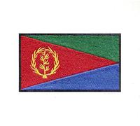 Eritrea National Country Flag Black Border Iron Sew on Embroidered Patch