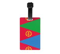 Eritrean Flag Printed PVC Luggage Tag Travel Anti Lost ID Label Personal Info Tag for Backpack and Suitcase