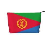 Eritrean Flag Zipper Closure Corduroy Makeup Bag Multifunctional Organizer 22x7x17cm for Travel Camping Vacation Fitness
