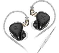erjigo ZEX Pro Triple Hybrid Driver HiFi in Ear Earphone KZ ZEXPro IEMs Earbuds with Detachable 0.75mm 2Pin Silver-Plated Cable (Black, with Mic)