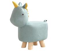 erkebspm Creative Cartoon Animal Footstool|Decor Small Ottoman With Durable Legs|Tech Cloth Fabric Footrest For Bedroom Playroom Living Room|32x22x26CM(12.5x8.6x10.2in),Green,Unicorn