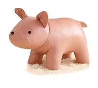 erkebspm Cute Animal Ottoman|Décor Footrest Stool With Solid Wood Support Legs|Tech Cloth Fabric Small Upholstered Padded Footstool For Bedroom,Living Room|50x26x26cm(19.6x10.2x10.2in),Pink