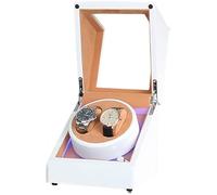 erkebspm Double Watch Winder Box, with LED Light, Wood Shell Piano Paint Exterior, Extremely Silent Motor, Fit Lady and Man Watches