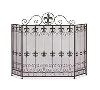 erkebspm Fire screen American Black Heating Home Fire Guardrail Living Room Wrought Iron Embedded Mantelpiece Decorative Screen Partition fireplace screen